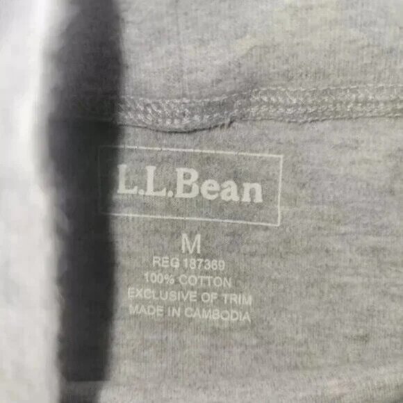 LL Bean Medium Women's Mock Neck Shirt Long Sleeve Grey Outdoor Turtleneck - Picture 3 of 5